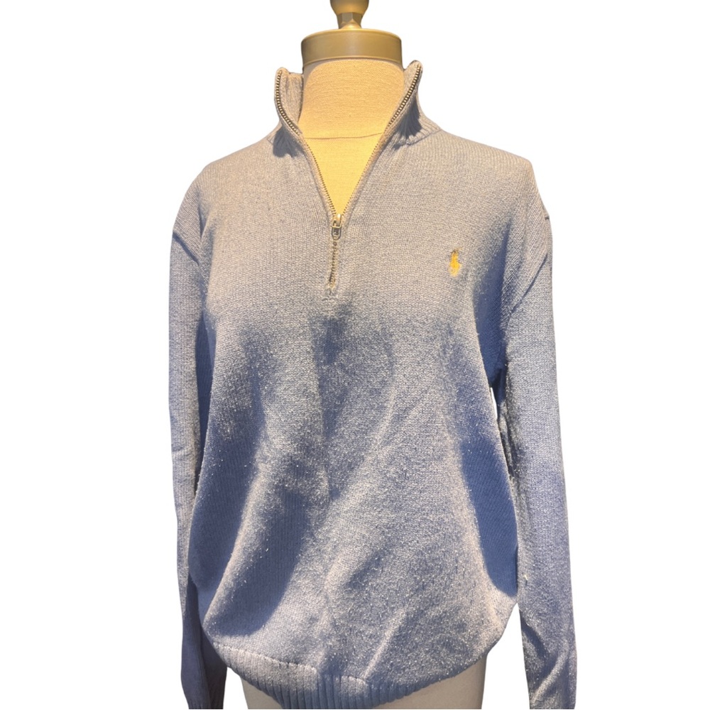Ralph Lauren Men's Sky Blue Zip-Up Sweater